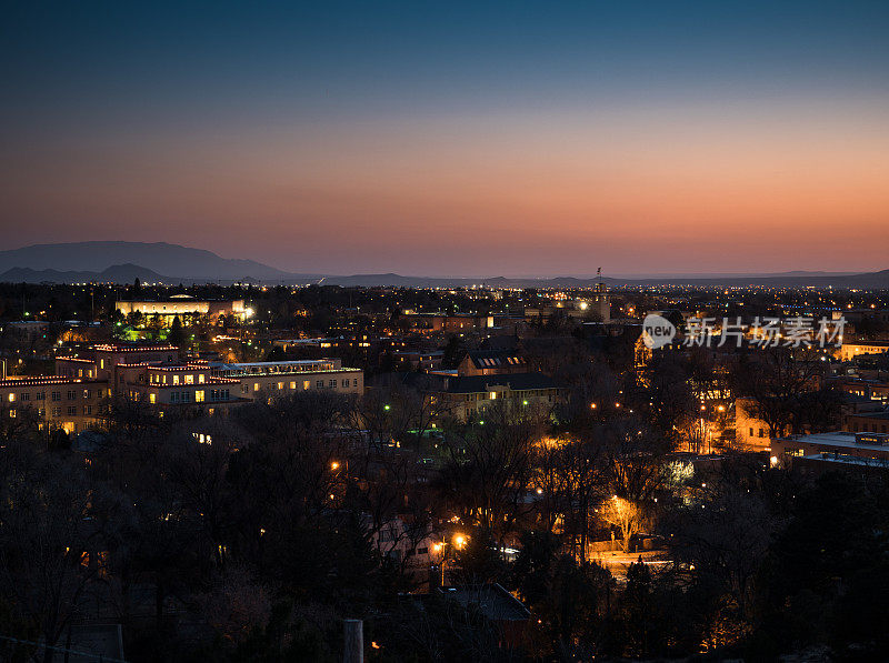 Santa Fe, NM at Dusk